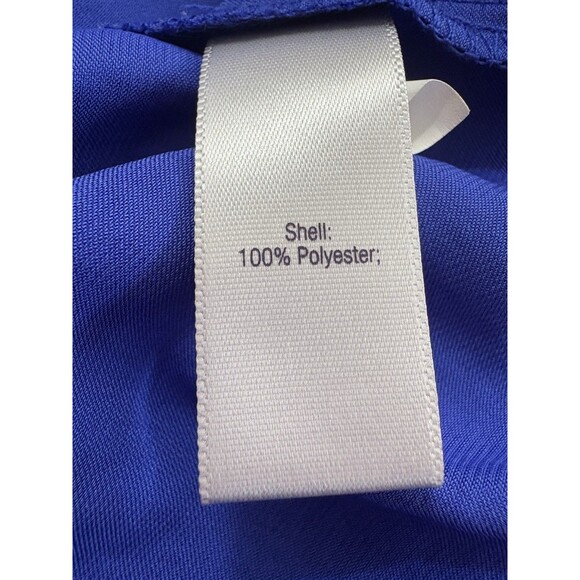 Jennifer Lopez Cobalt Blue Balloon Sleeve Wedge Flowy Silky Feel Blouse Woman XL - Picture 5 of 7